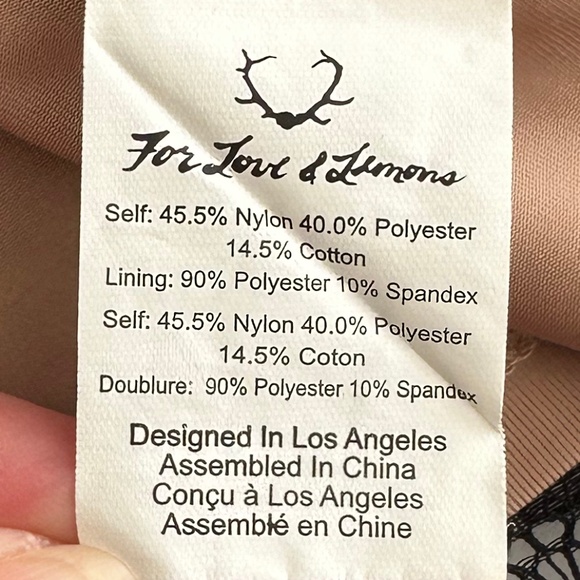 For Love & Lemons Rosemary Floral Lace Mini Skirt Black/Tan M Whimsigoth Sexy - Picture 11 of 14